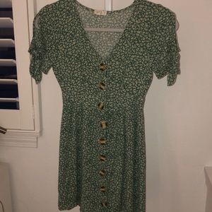 green mini dress